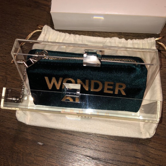 Rare Sandro Green Velvet Wonder Box Clutch - Picture 4 of 5
